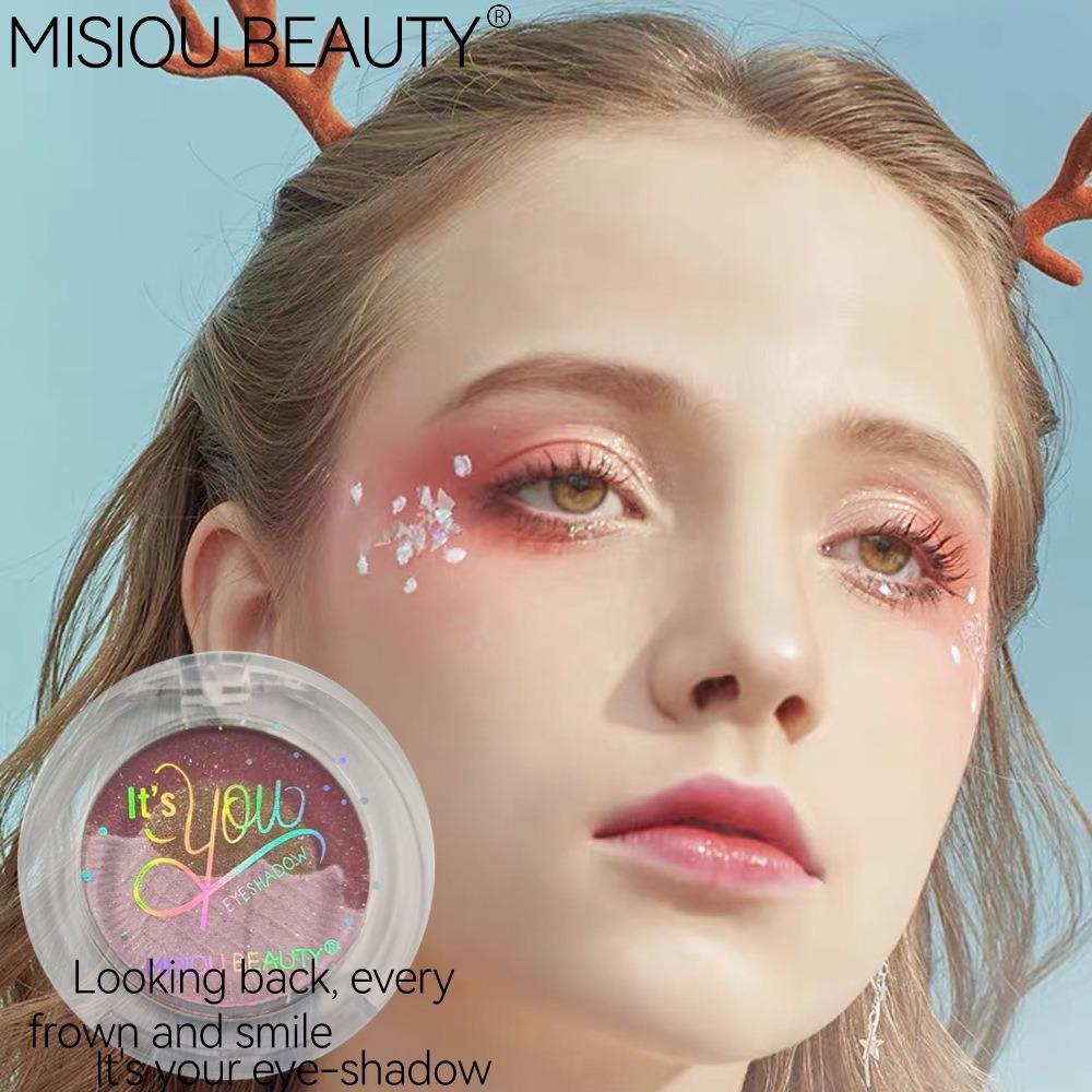 Misiou Beauty New Product Pink Pearl Matte Makeup Artist Biscuit Eye Shadow Plate European and American Monochrome Eye Shadow Box