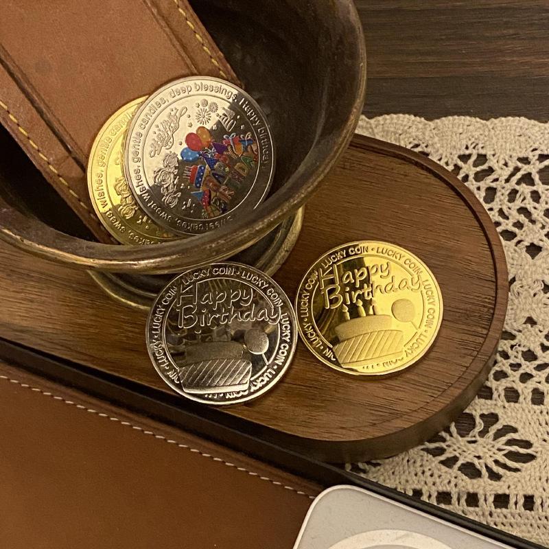1 Pcs Good Luck And Happiness Medal Collection Coin Lucky Happy Birthday Commemorative Coins
