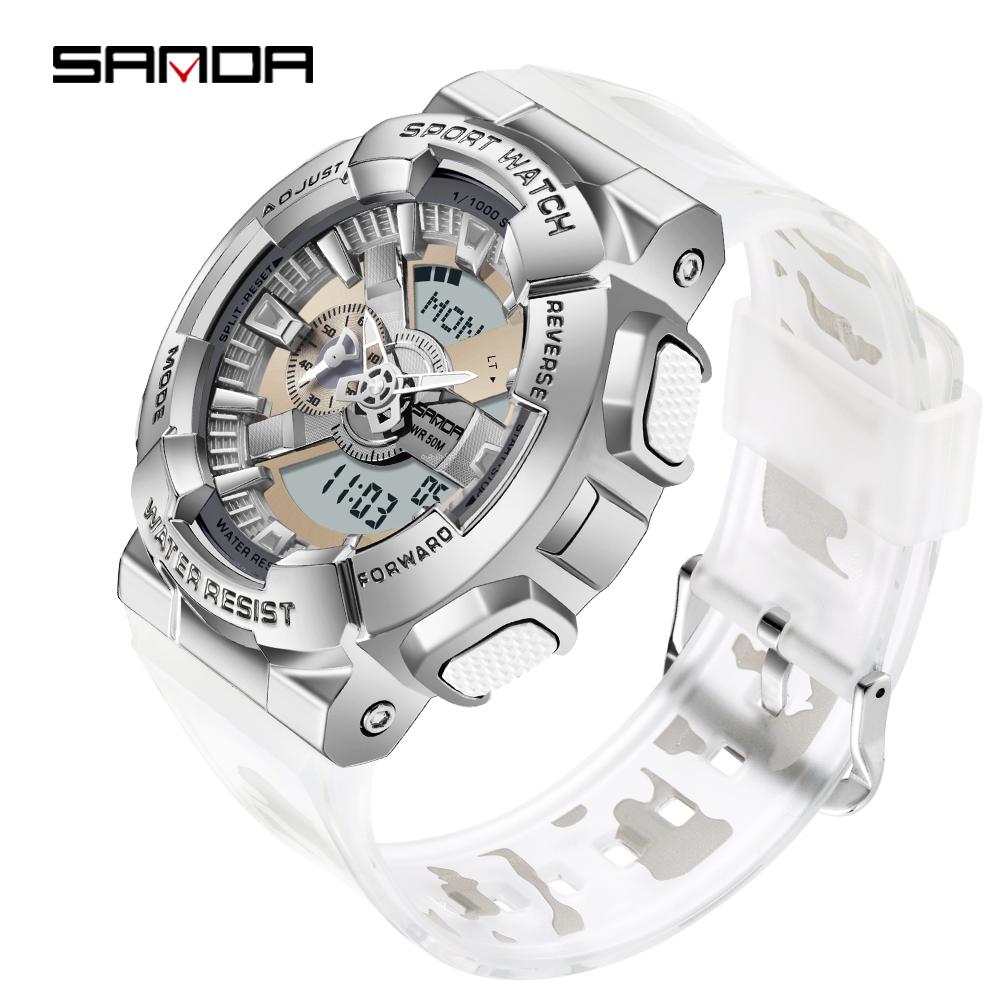 SANDA новая пара 9004/3137 Fantasy красочные мужские и женские часы модные трендовые часы с двойным дисплеем уличные часы с ночным светом