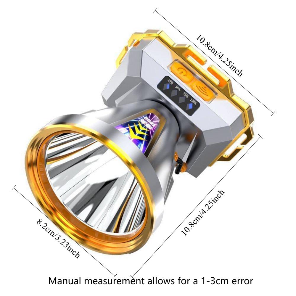 LED Headlight Flashlight Light Source Rechargeable Camping Headlamp Hunting Head Light Torch Fishing Head Lamp Power Display
