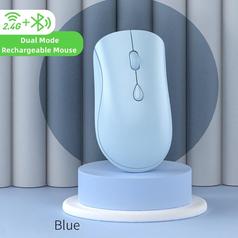 Перезаряжаемая беспроводная мышь Bluetooth с 2,4 ГГц, USB, 1600 точек на дюйм, бесшумная мышь для Ipad, планшета, ноутбука, телефона, ПК, Macbook, игровая мышь