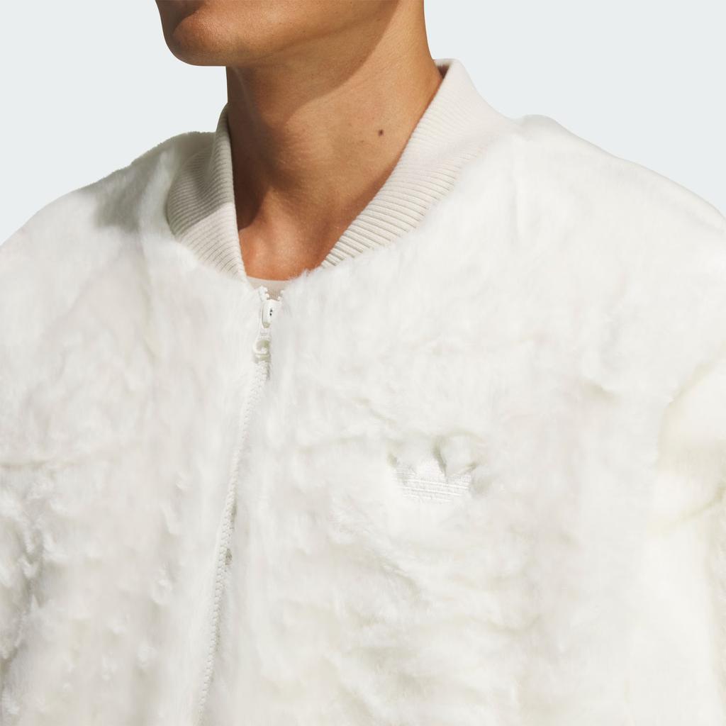 Adidas Куртка Originals Fur Jacket, однотонная, повседневная, спортивная, с длинным рукавом, унисекс, куртки Han-Jade-White JD3777
