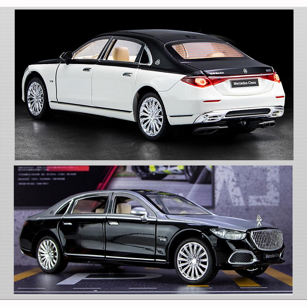 1:24-масштабная модель автомобиля из сплава Benz S680, игрушечный автомобиль с откатным механизмом со звуком и светом для подарочных коллекционных предметов, литье под давлением, модель автомобиля