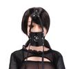 Секс-игрушка для взрослых, кожаный ремень на голову, бондаж с открытым ртом, кляп, ограничитель SM, секс-игрушки для