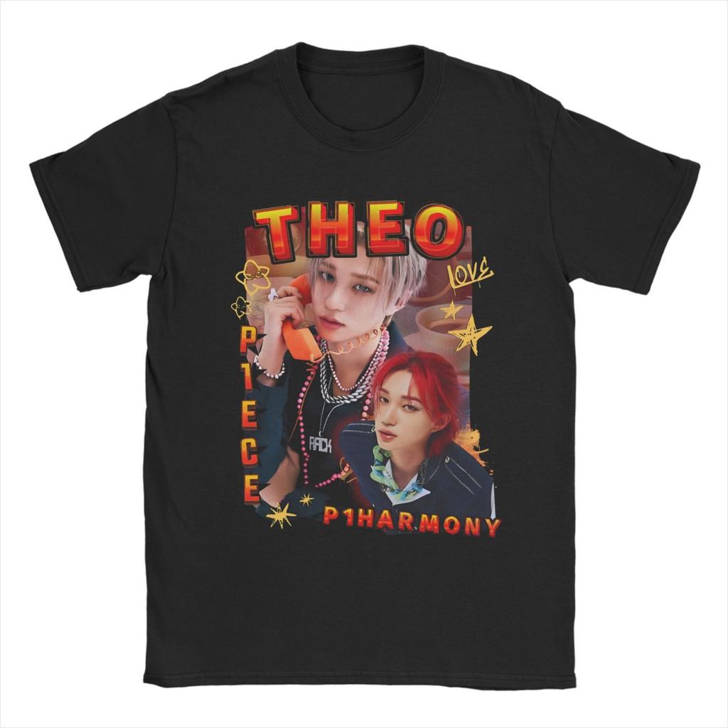 Мужские Женские Футболки THEO P1harmony 100% Хлопок Топы Смешные С Коротким Рукавом С Круглым Вырезом Футболка Идея для Подарка Футболка