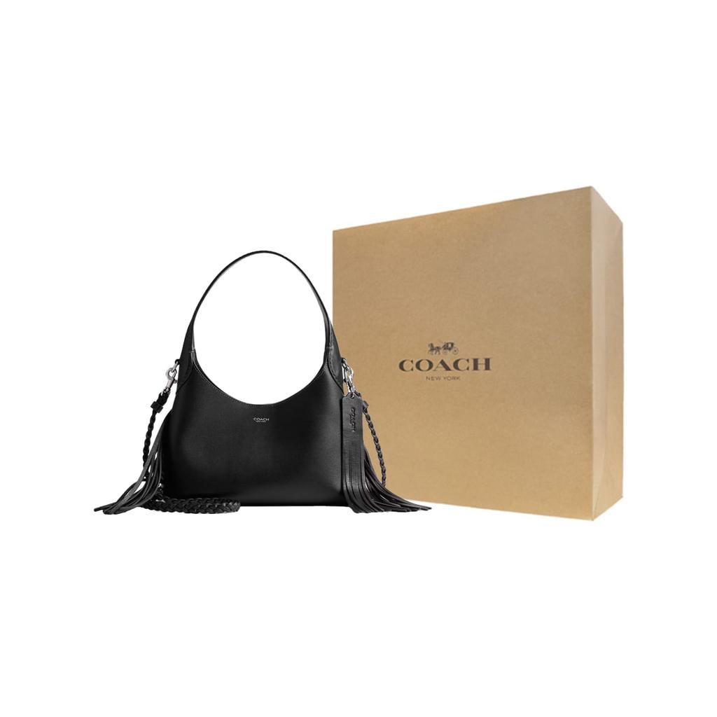 COACH Brooklyn Leather One Shoulder Handbag Mini Women's Black CAL95-LHBLK