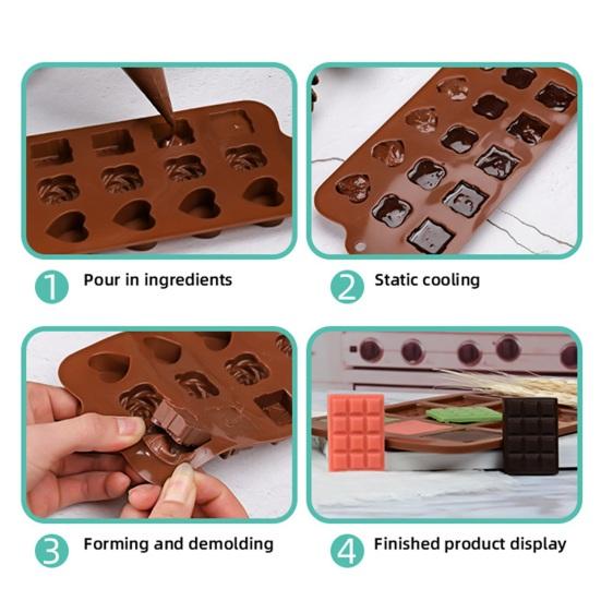 Silicone Chocolate Molds for Truffles Caramel Hard Candy Food-Grade Reusable Easy To Clean Chocolates Candies Jelly Kitchen Essential