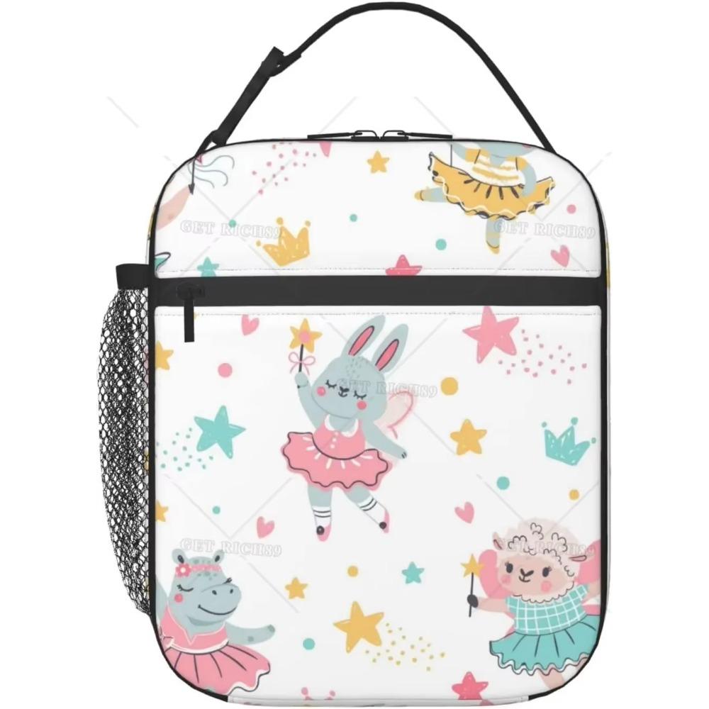 Балерина Животное Нарисованная вручную Портативная Сумка Для Обеда Для Женщин/Мужчин Изолированная Многоразовая Охладитель Ланч-Бокс Для Офиса Работа Школа