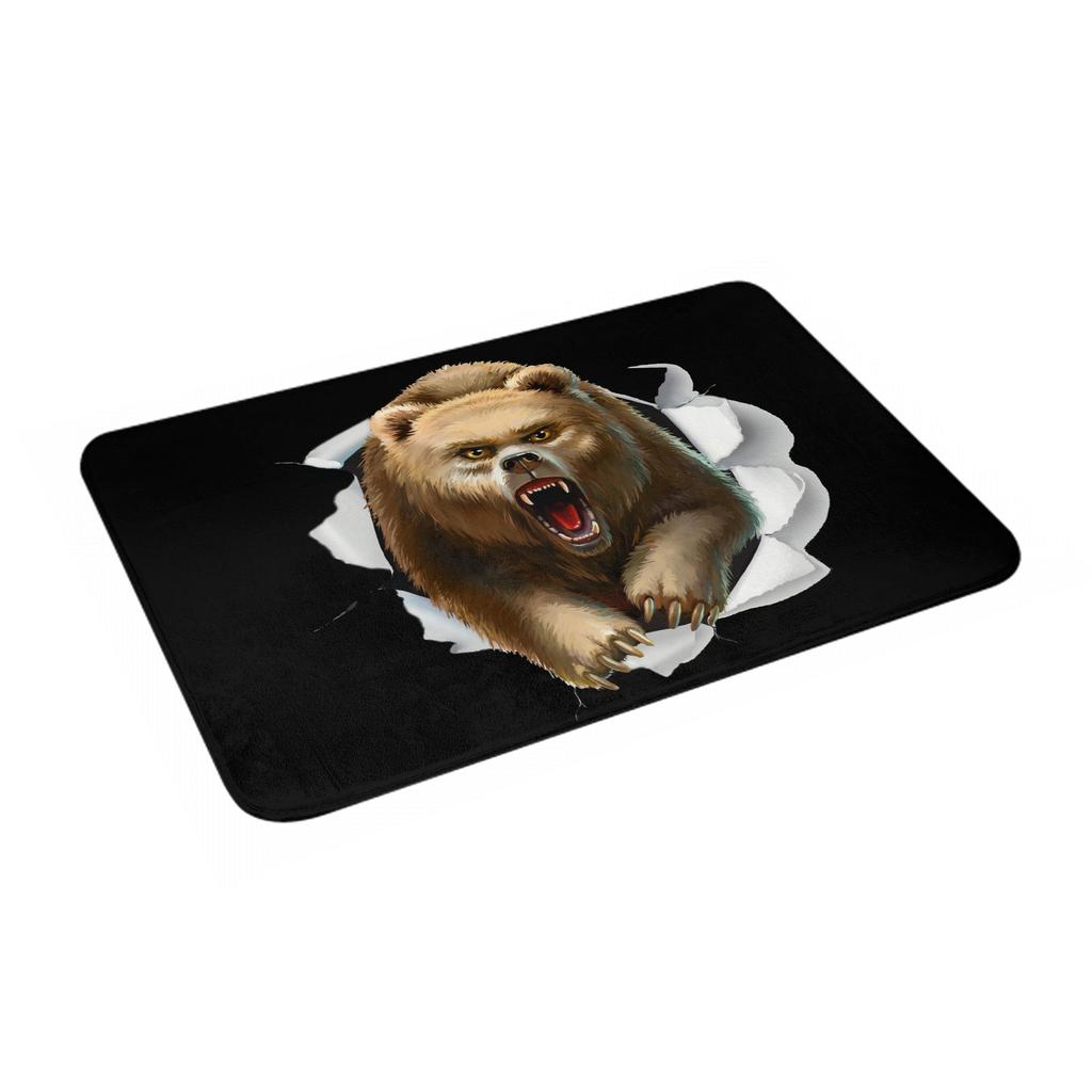 Angry Bear Doormat Anti-Slip Entrance Kitchen Bath Door Floor Mat Garden Rug Carpet Footpad