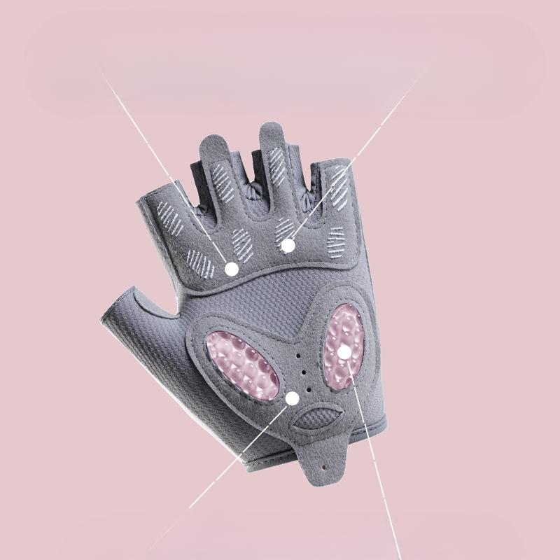 Fitness Gloves Men's Half Finger Breathable Ice Silk Anti  Slip Wear Resistant Liquid Silicone Women's Outdoor Cycling Sports Horizontal Bar Training