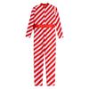 Kids Girls Candy Cane Striped Christmas Costume Long Sleeve Bow-knot Long Bodysuit Dance Jumpsuit Costume Dancewear