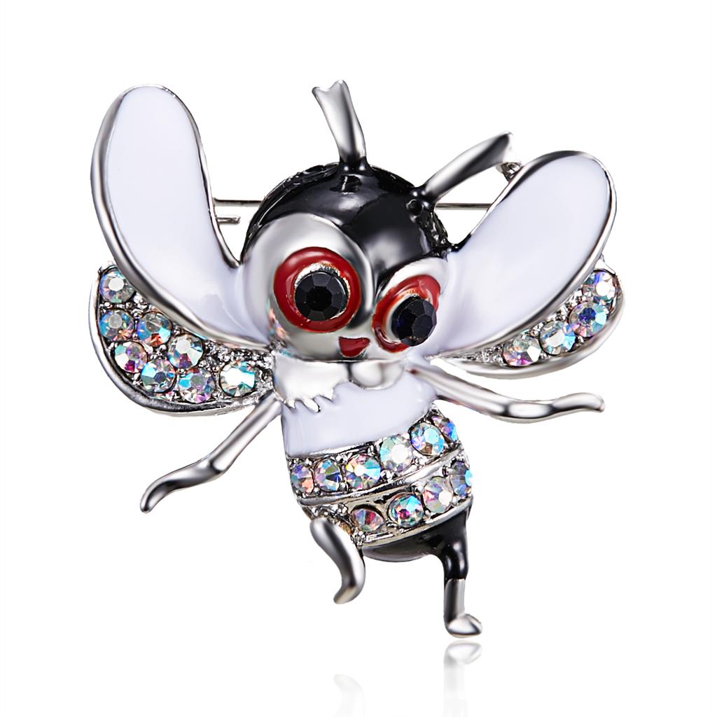 Rinhoo Delicate Little Bee Brooch Crystal Rhinestone Insect Ant Flying Bee Animal Honeybee Enamel Pins Broach Needle Badge Gifts