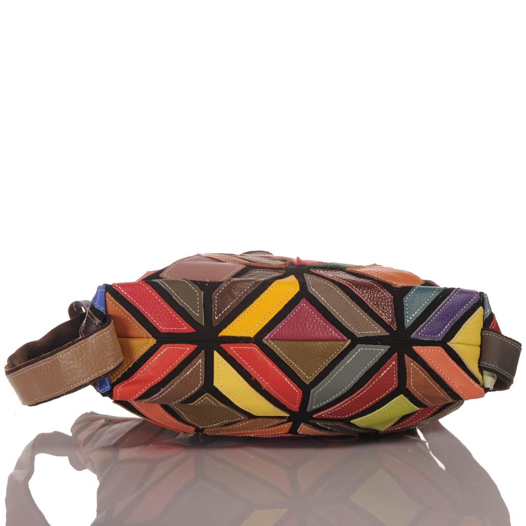 Women's Leather Shoulder Bag – Patchwork Design