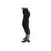 Nike Solid Color Logo Print Mid Waist Mesh Capris Women Bottoms Black 889652-010