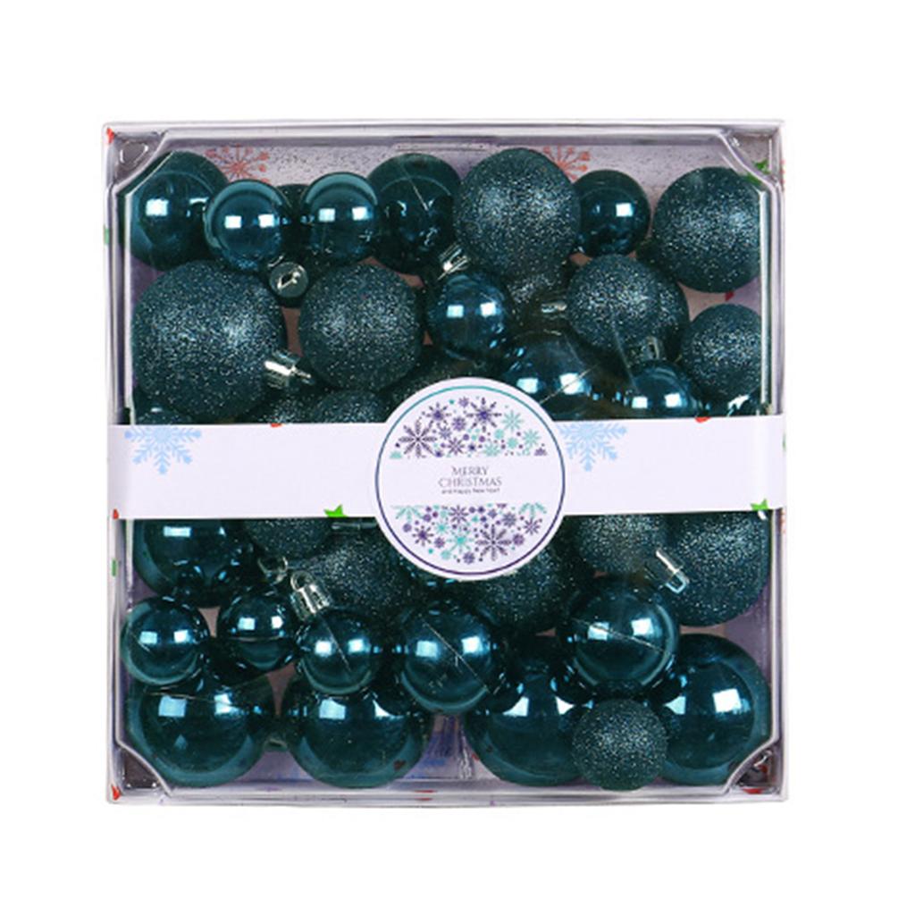 Набор из 44 шт. Небьющиеся рождественские шары Прочный пластик Подвесные украшения для елки Набор декоров для праздничных украшений