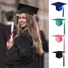Adult Unisex Graduation Hat with Tassel Solid Color 2024 Graduation Bachelor Hat Festive Party Decor