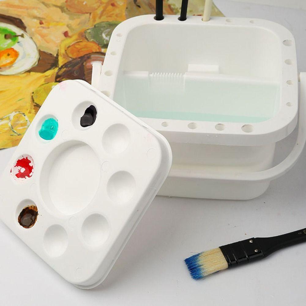 Portable Paint Brush Washer Multifunctional Brush Cleaning Tool Brushes Tray Basin Drawing Tools