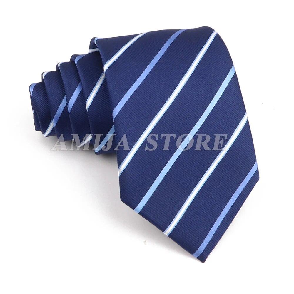 Men's Stripe Grey Navy Blue Wedding Ties Jacquard Woven 8CM Ployster Polka Floral Neck Ties