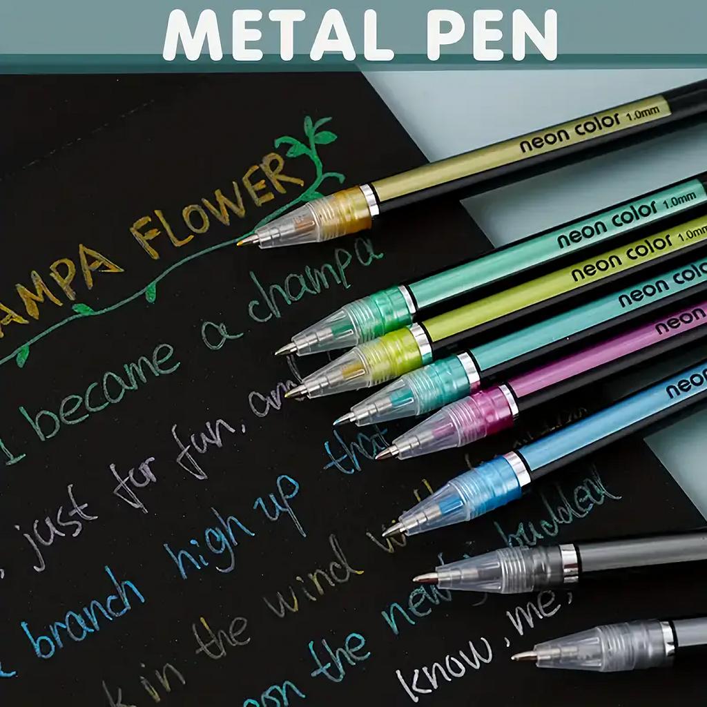 60pcs Multi-Color Pen Set - Glitter, Metallic, Neon, Pastel & Classic Shades - Water-Based Gel Pens for Writing, Drawing