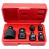 TIGRE BLANC Socket Conversion Adapter, Compatible with Impact Wrenches, Chrome Molybdenum, 1/4" 3/8" 1/2" 3/4" Drive, 6-Piece Set, Black