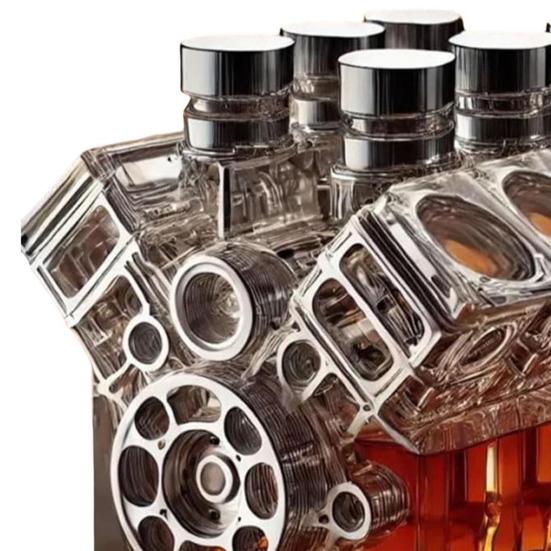 Бутылка виски с двигателями V8 Креативное украшение для винного графина Персонализированная бутылка виски Украшение для домашнего бара