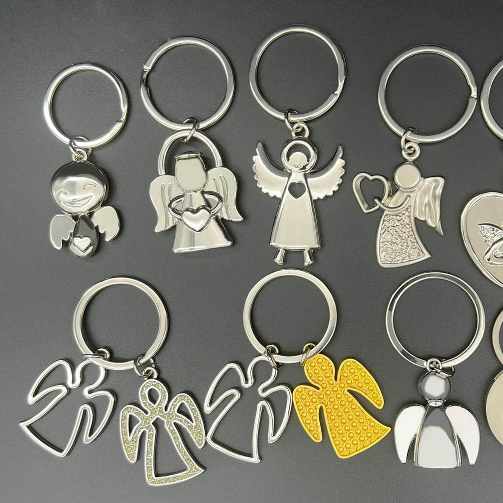 Модный брелок с крылом ангела-хранителя, серебристый кулон с благословением, брелок для ключей, универсальный шнурок для мобильного телефона, стильный аксессуар для сумки