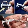 Fashion Car Key Mini Vernier Caliper Portable Keychain Ornaments Measuring Gauging Tools Car Turbo Key Chain Ruler Caliper