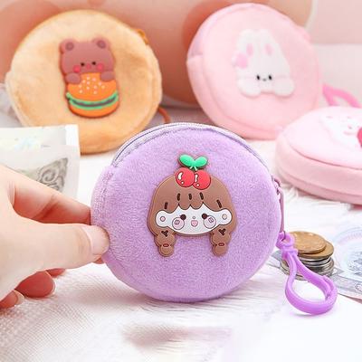 Мини Кошелек для Монет Мультяшный С Платками Круглый Мешок для Наушников с Крючком Кошелек Мужской