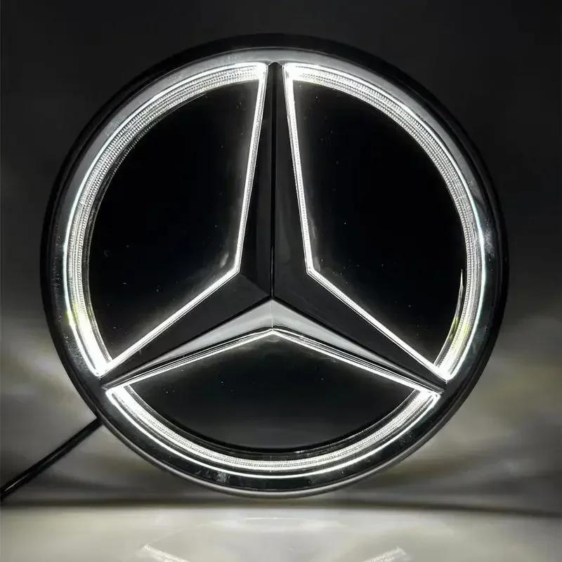 Для автомобиля Mercedes Benz Передняя решетка Логотип Свет Светодиодный значок Наклейка Светящаяся Декоративная подсветка Для Mercedes Benz A B C GLK GLE W205 W2