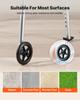 VEVOR Folding Walker, 2-Button Foldable Walker with Solid Wheels & 8-Level Adjustable Height
