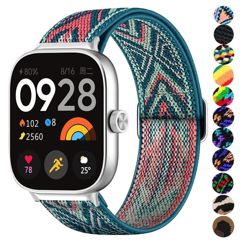 Эластичный нейлоновый ремешок для Redmi Watch 4 5 6, сменный, для женщин и мужчин, плетеный ремешок-петля для Xiaomi Mi Band 8 Pro, браслет