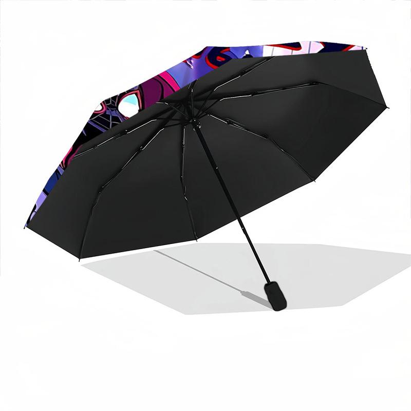 1PC SpiderMan: Across the SpiderVerse Custom Name Automatic Open/Close, 8-Rib Durable Frame Compact Travel Umbrella for Men & Women D1222006
