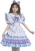 Lolita Maid Cosplay Short Sleeve One Piece Maid Clothes with Collar [Lady Lazy] (Light Blue, XL)