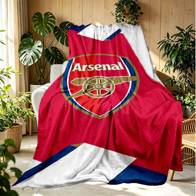 Arsenal F.C Pattern Blanket for Home Decoration, Bed, Sofa, Car Travel, Camping, Suitable for All Seasons, Birthday Christmas Gift
