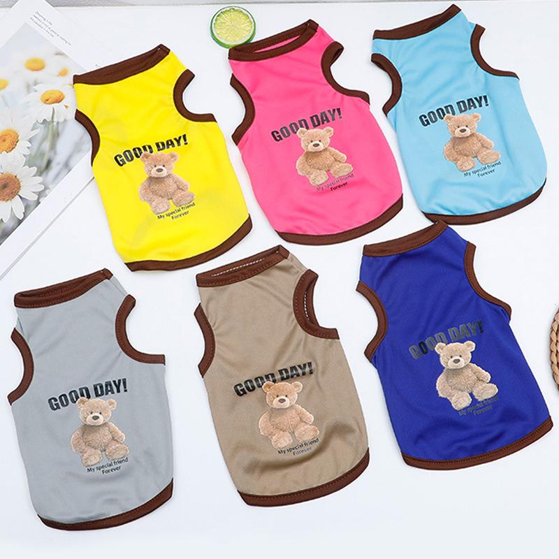 Pet Clothes Cartoon Pet Clothing Summer Shirt Casual Vests Cat T-shirt Puppy Dogs Clothes for Small Pets