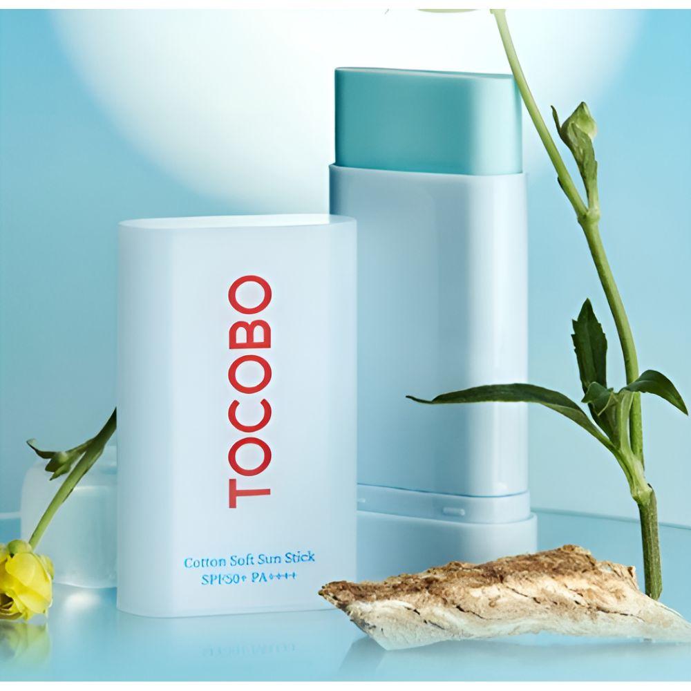 TOCOBO Хлопковый Мягкий Солнцезащитный Стикер SPF50+ PA++++ 19 г x2 + Витаминный Тон-Апп Солнцезащитный Крем 10 мл Набор
