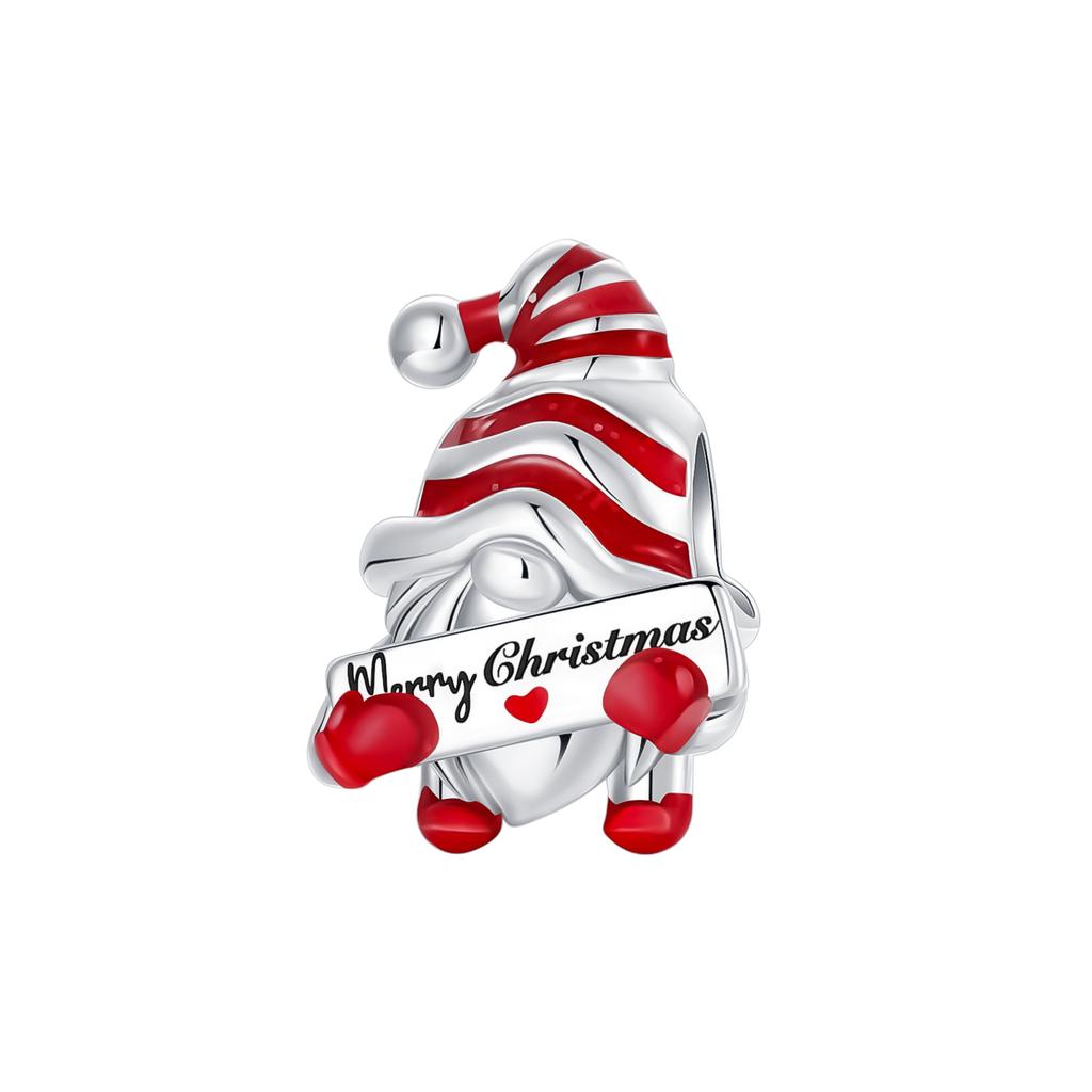 Christmas Charms 925 Silver Santa Claus Snowman Bell Moose Sled Pendant Metal Beads Cute Necklaces DIY Jewelry Gif