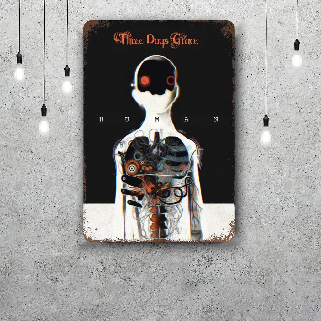 Декоративный плакат группы three days grace Винтажная жестяная табличка Металлическая табличка Декоративная табличка для паба Бара Мужской комнаты Клуба Настенное украшение