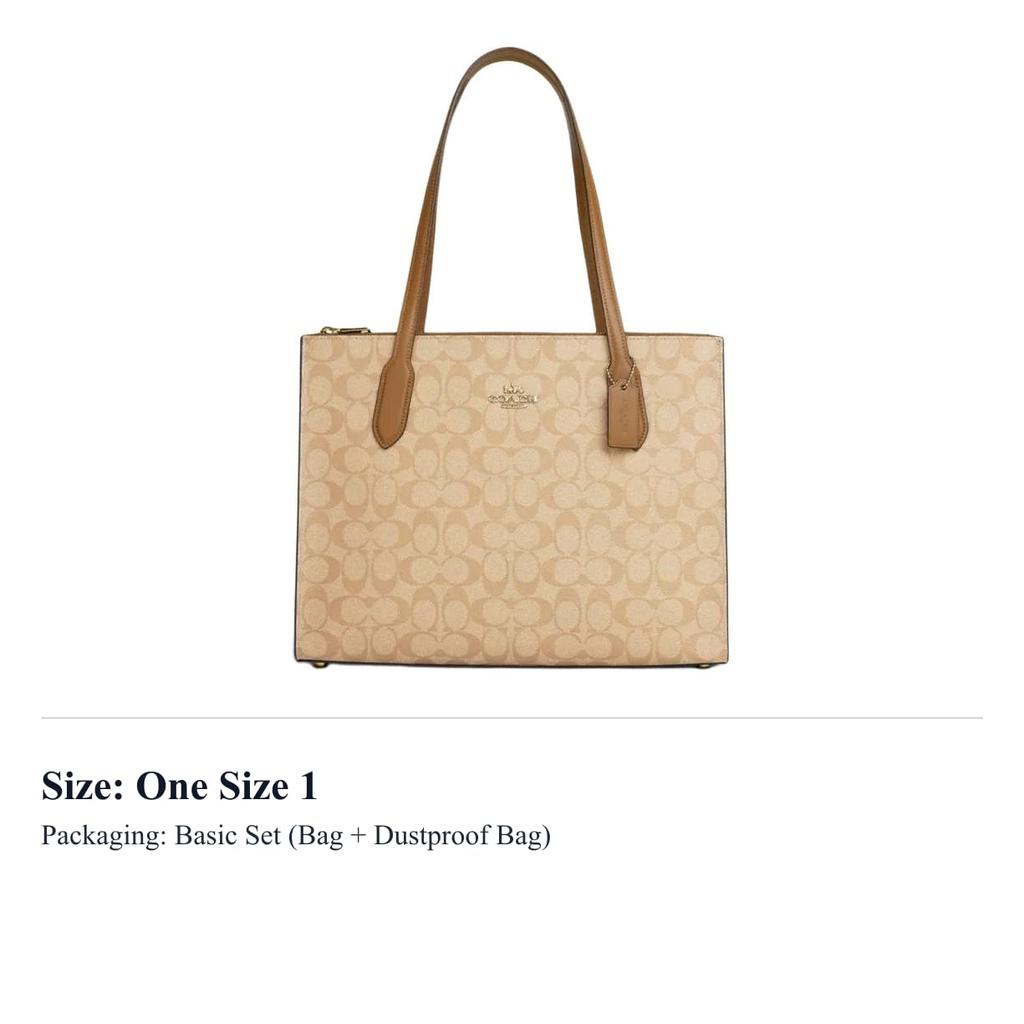 COACH Nina Coated Canvas With Smooth Leather Tote Bag, Shopping Bag, Handbag, Shoulder Bag Large Women's Khaki CL399-IMNLJ