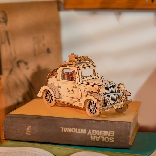 3D деревянная головоломка-украшение серии Tsukurun с японскими инструкциями desu® (Старинная машина)