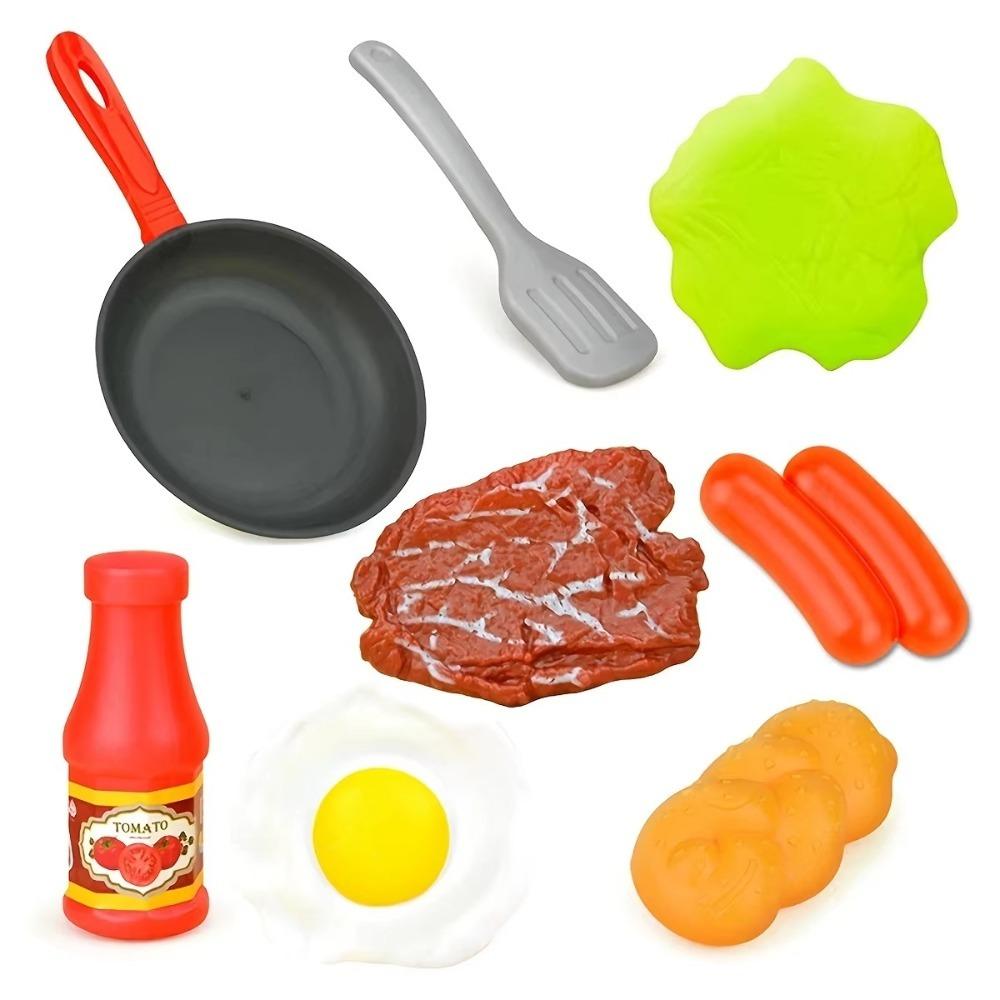 8pcs Montessori Cookware Game Set Bread Hot Dog Children Kitchen Food Toys DIY Children Toys