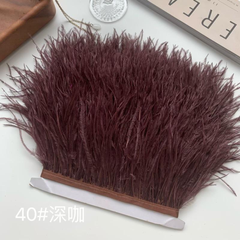 Ткань с отделкой из страусиных перьев 10-15 см Аксессуары для одежды DIY Украшение юбки Декольте платья Манжеты Перья