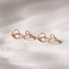 JEWNEL 14K Round Heart Ring One-Touch Earrings