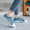 Джинсовая обувь, женская обувь, модная летняя повседневная обувь с вырезами, кружевная парусиновая дышащая обувь на плоской платформе, женские кроссовки