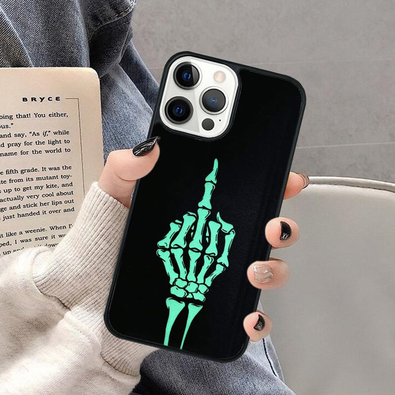 Чехол для телефона «Скелет средний палец» для iPhone 16 15 SE2020 6 7 8 Plus для Apple 13 11 12 14 Mini Pro Max Cover coque Shell