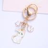 Charming Kitten & Moon Star Alloy Keychain - Women's Bag Pendant Accessory