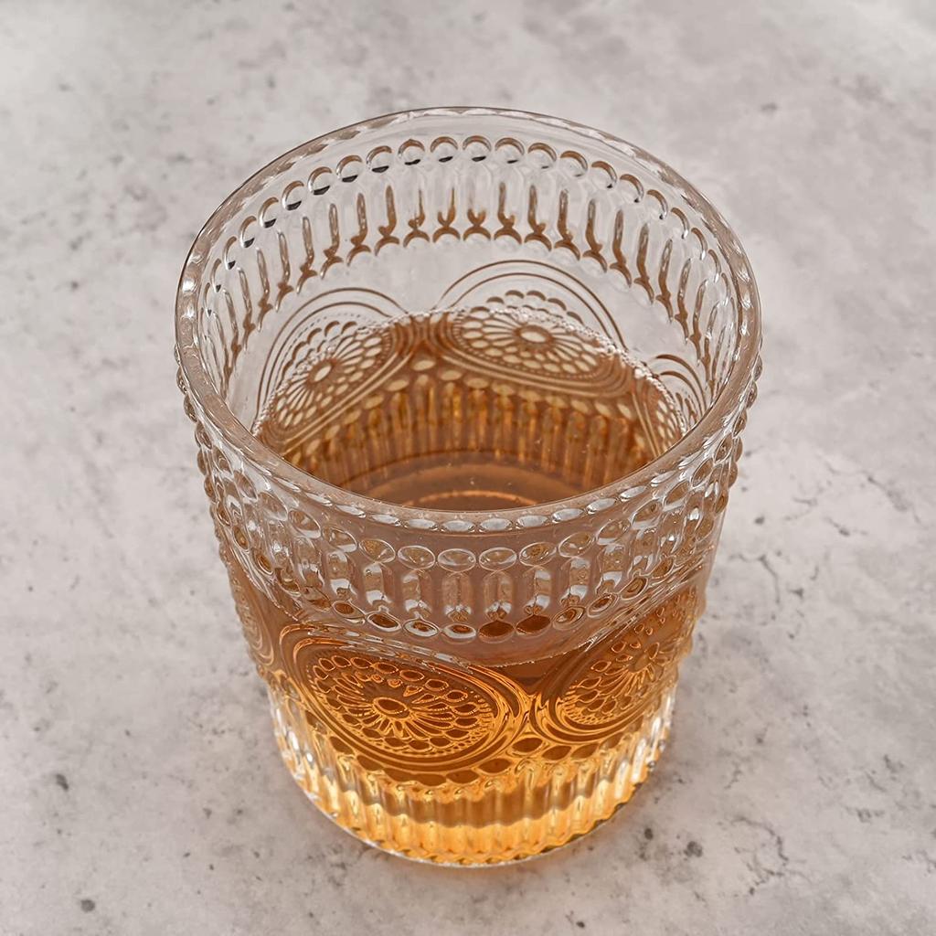 Кружка с тиснением, стеклянная чашка на 10 унций с набором соломинок, посуда для ежедневного использования, ретро сок, напиток, вино, чай, молоко, кофе, чашка, стеклянная посуда