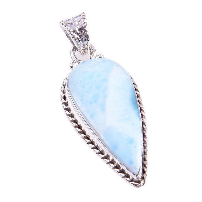Подвеска из чистого серебра 925 пробы Natural Republic с драгоценным камнем Ларимар, 1,50 дюйма, w6K52