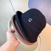 New Elegant Curling Top Hat Women's Foldable Basin Hat Bucket Hat Autumn and Winter Warm Hat