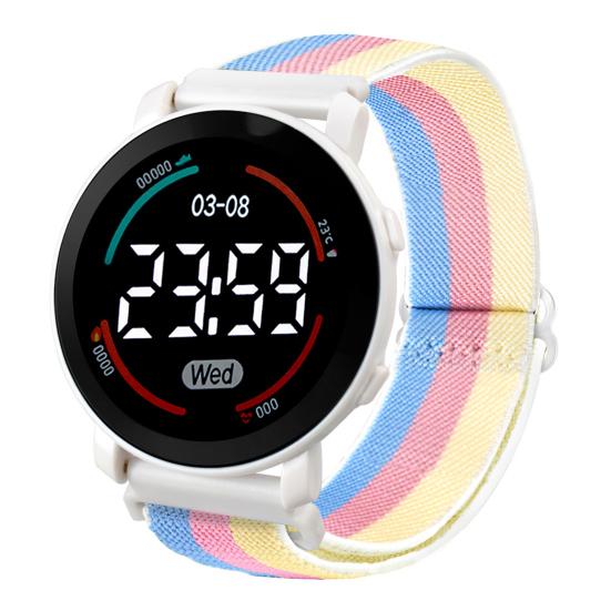 Детские светодиодные цифровые часы с круглым циферблатом, водонепроницаемые спортивные наручные часы для мальчиков и девочек, модные электронные часы